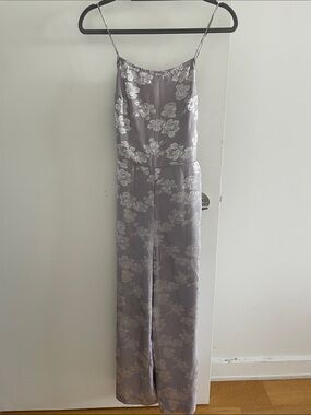 Urban Outfitters Lilac Floral Satin Jumpsuit